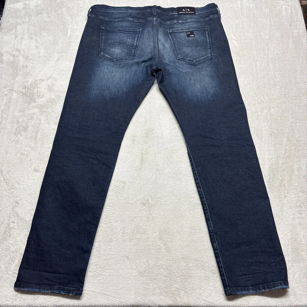 Armani Exchange A|X J13 Mens Slim Fit Dark‎ Blue Stretch Cotton Jeans 38 (41x32)